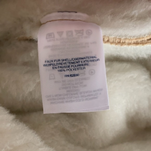 LANDSEND Womens Petite Faux Sheepskin Shearling Warm Winter Fleece Moto Jacket - Picture 8 of 11